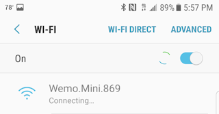 Phone WiFi connecting to WeMo.